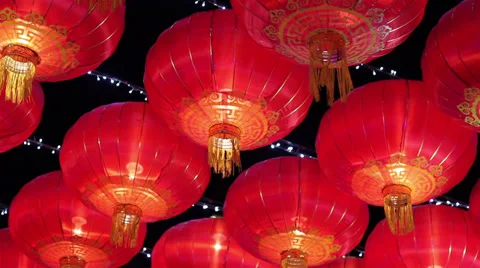 Chinese red lantern Stock Footage 28660496