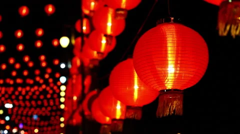 Chinese red lantern Stock Footage 54682458