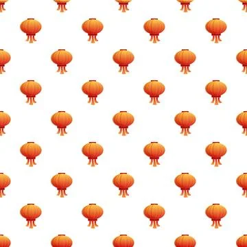 Chinese red lantern pattern creating seamless background Stock Illustration