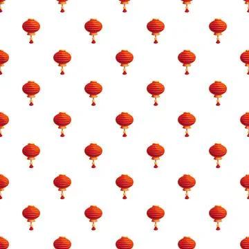 Chinese red lantern pattern repeating texture background Stock Illustration