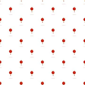 Chinese red lantern repeating seamless pattern background Stockillustratie