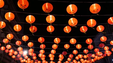 Chinese Red lanterns Stock-Footage 132203995