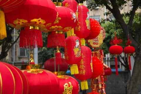 Chinese red lanterns Foto stock