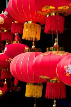 Chinese red lanterns Stock Photos