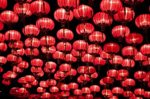 Chinese  red lanterns Foto stock