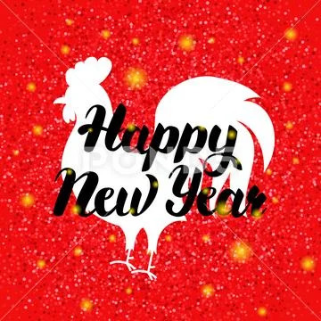Chinese Red Rooster New Year Stock Illustration