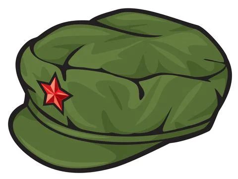 Chinese red star cap Stock Illustration