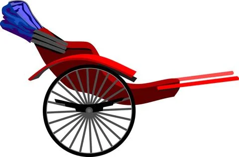 Chinese Rickshaw Transportation Stock Illustration
