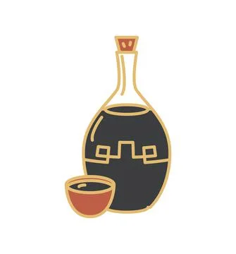 Chinese sake drink Stock Illustration