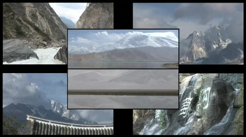 Chinese Scenery Split Screen Stock Footage 311807