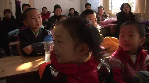 Chinese school classroom, children, Beijing Stock Footage 56638853
