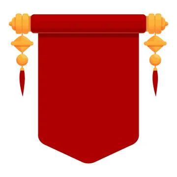 Chinese scroll icon cartoon vector. China lunar Stock Illustration