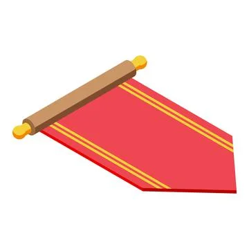 Chinese scroll icon isometric vector. China decoration Stock Illustration