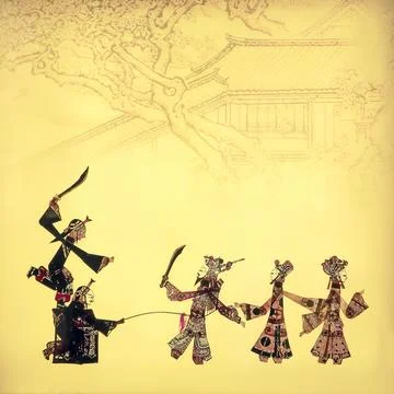 Chinese shadow puppets prop Stock Illustration