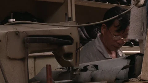 Chinese shoemaker Stock Footage 38172268
