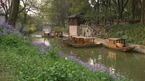 Chinese sightseeing boats Video stock 15104361