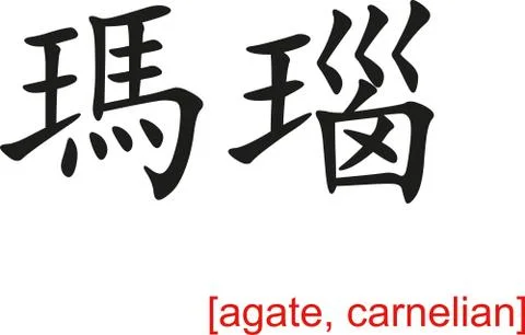Chinese Sign for agate, carnelian Stock Illustration