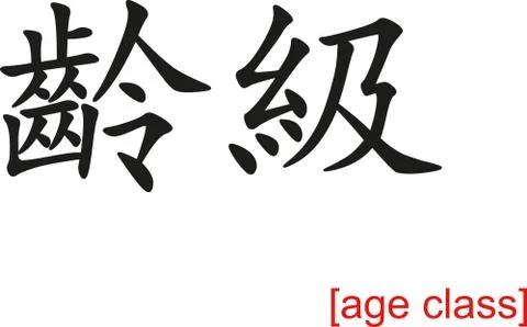 Chinese Sign for age class Stock Illustration