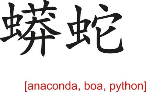 Chinese Sign for anaconda, boa, python Stock Illustration