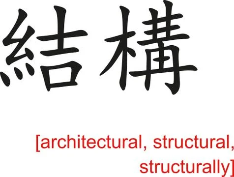 Chinese Sign for architectural, structural, structurally Stock Illustration