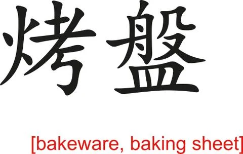 Chinese Sign for bakeware, baking sheet Illustrazione stock