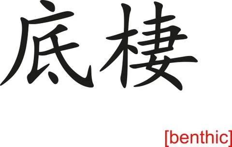Chinese Sign for benthic Illustrazione stock