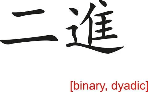Chinese Sign for binary, dyadic Stock Illustration