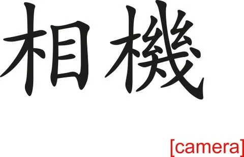 Chinese Sign for camera Illustrazione stock