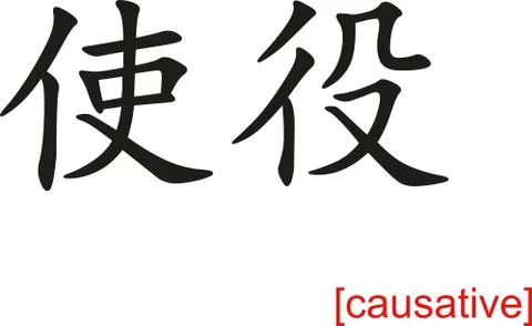 Chinese Sign for causative Illustrazione stock