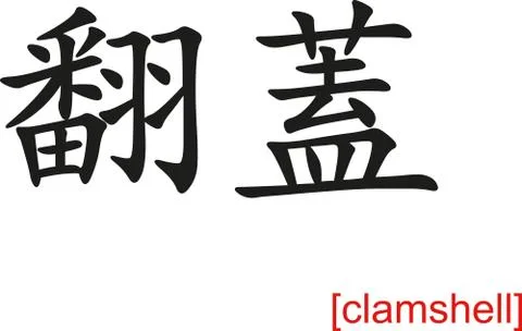 Chinese Sign for clamshell Ilustración de archivo