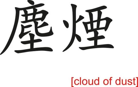 Chinese Sign for cloud of dust Illustrazione stock