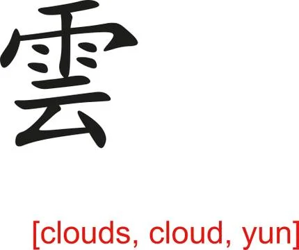 Chinese Sign for clouds, cloud, yun Illustrazione stock