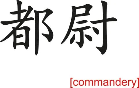 Chinese Sign for commandery Illustrazione stock