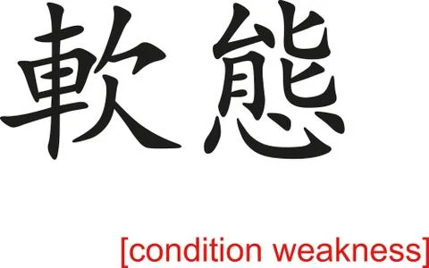 Chinese Sign for condition weakness Stock Illustration