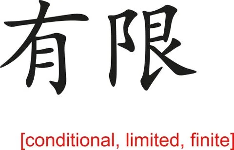 Chinese Sign for conditional, limited, finite Illustrazione stock