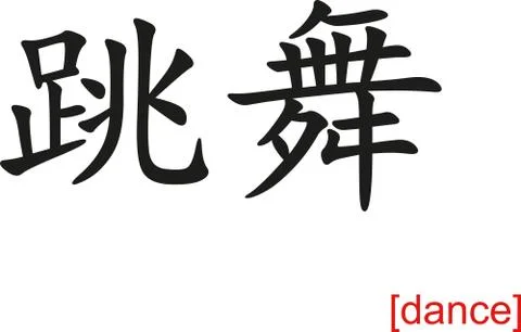 Chinese Sign for dance Illustrazione stock