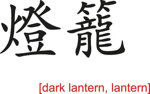 Chinese Sign for dark lantern, lantern Illustrazione stock