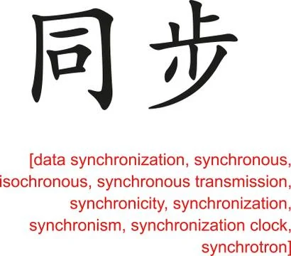 Chinese Sign for data synchronization, synchronous, isochronous 스톡 일러스트