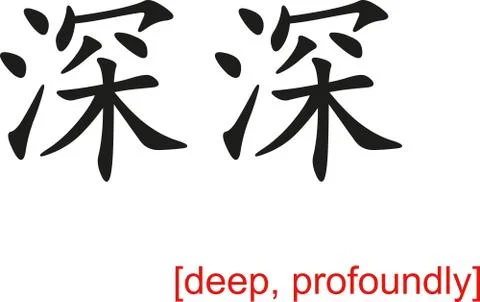 Chinese Sign for deep, profoundly Ilustración de archivo