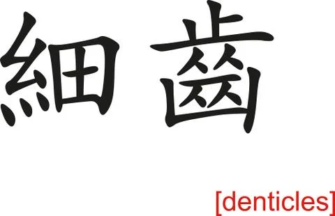 Chinese Sign for denticles Illustrazione stock