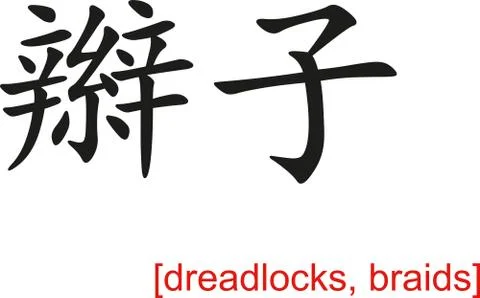Chinese Sign for dreadlocks, braids Stock Illustration
