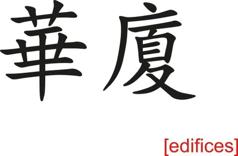 Chinese Sign for edifices Illustrazione stock