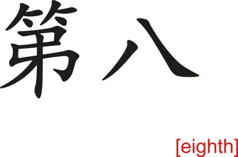 Chinese Sign for eighth Stock-Illustration