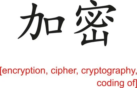 Chinese Sign for encryption, cipher, cryptography, coding of Stock Illustration