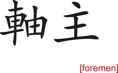 Chinese Sign for foremen Illustrazione stock