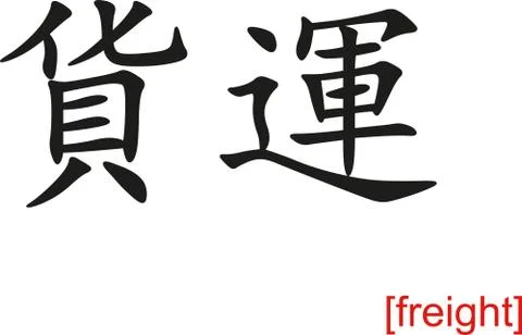 Chinese Sign for freight Stock-Illustration