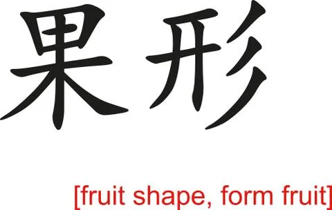 Chinese Sign for fruit shape, form fruit Stock Illustration