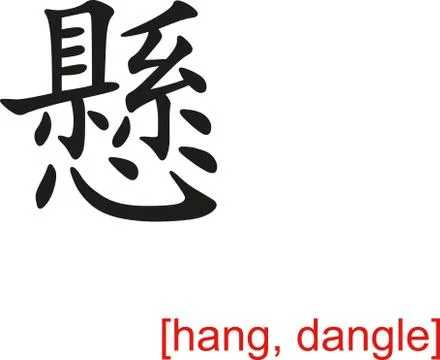 Chinese Sign for hang, dangle Stock Illustration