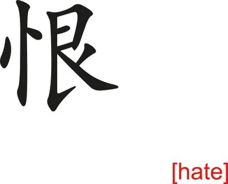 Chinese Sign for hate Ilustración de archivo