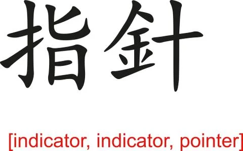 Chinese Sign for indicator, indicator, pointer Illustrazione stock